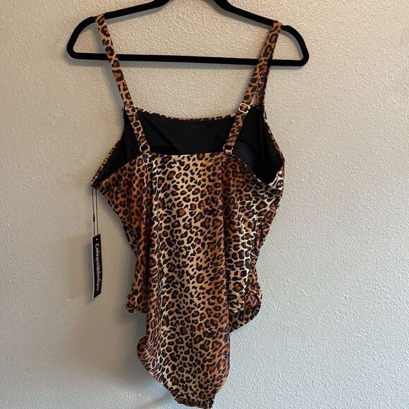 NWT- CATHERINE Malandrino- leopard print one piece- Size XL - Picture 8 of 12